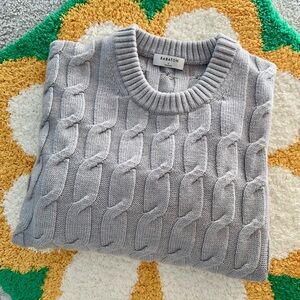Aritzia Babaton Light Gray Cable Knit Sweater